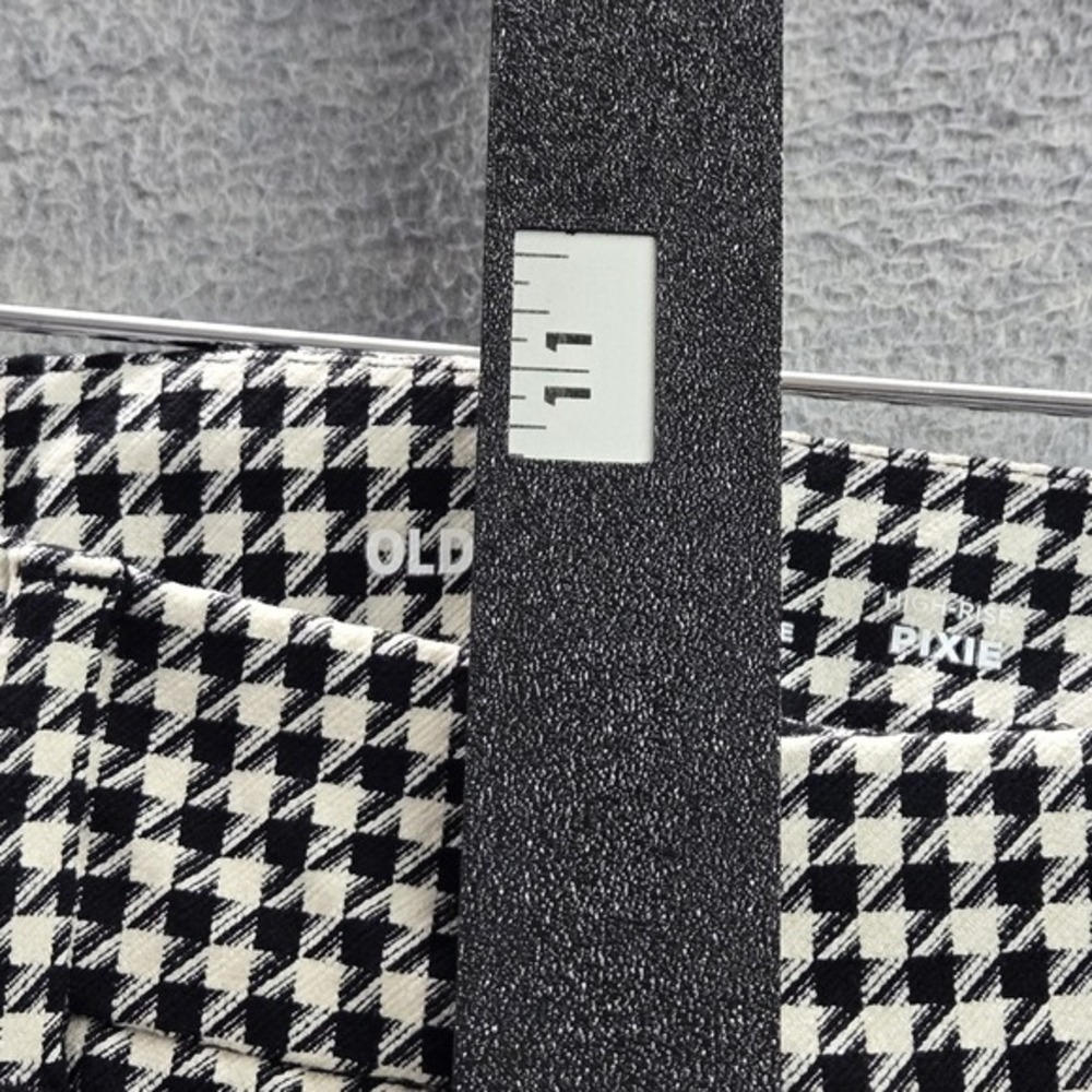 Old Navy Women Pants 4 PETITE Black Houndstooth Dress Pants High-Rise Pixie - Picture 13 of 16